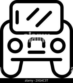 Line icon of a drone remote control, enabling live video feed and first person view piloting Stock Vector