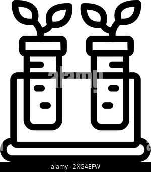 Laboratory experiment growing new plants in test tubes for scientific research Stock Vector