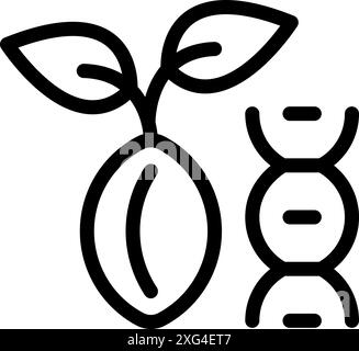 Genetically modified seed icon. Outline genetically modified seed ...