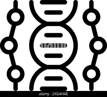Bold icon depicting the manipulation of dna strands, perfect for scientific and medical projects Stock Vector