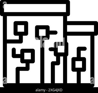 Simple icon of a printed circuit board being assembled, for electronics manufacturing concepts Stock Vector