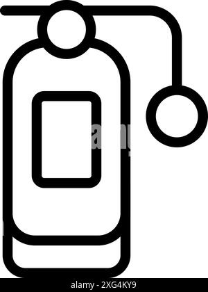 Simple line icon of a fire extinguisher, essential tool for fire safety and emergency preparedness Stock Vector