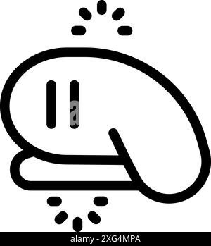 Line art icon of a hand knocking on a door, representing opportunity and business concepts Stock Vector
