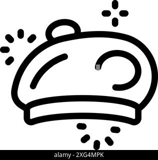 Classic french beret with a clean outline, shining with decorative stars, evoking elegance and style Stock Vector
