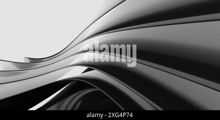 A close-up shot of a black and white abstract background, featuring curved lines that create a dynamic and flowing design. The lines are arranged in a Stock Photo