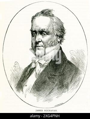 James Buchanan, the 15th President of the United States (1857-1861), served immediately prior to the American Civil War. He remains the only President to be elected from Pennsylvania and to remain a lifelong bachelor. Stock Photo