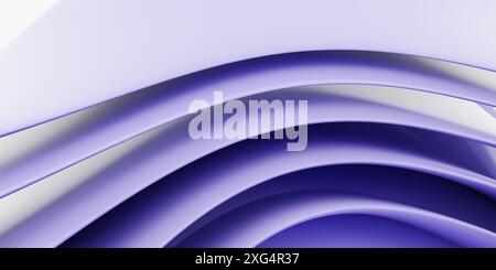 The image features a close-up of abstract, curved shapes rendered in shades of purple. The background is white, creating a sharp contrast with the pur Stock Photo