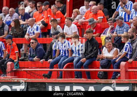 Alfreton, UK. 06th July, 2024. Sheffield Wednesday Fans during the Alfreton Town FC v Sheffield Wednesday FC friendly match at the Impact Arena, Alfreton, Derbyshire, England, United Kingdom on 6 July 2024 Credit: Every Second Media/Alamy Live News Stock Photo