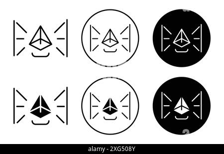 3d scanner icon vector logo set collection for web app ui Stock Vector