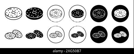 Bagel bread icon vector logo set collection for web app ui Stock Vector