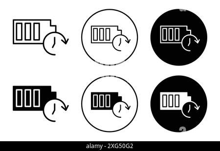 Battery life icon vector logo set collection for web app ui Stock Vector