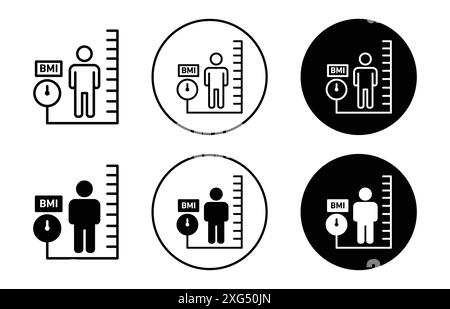 body mass index icon vector logo set collection for web app ui Stock Vector