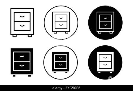 Cabinet icon vector logo set collection for web app ui Stock Vector