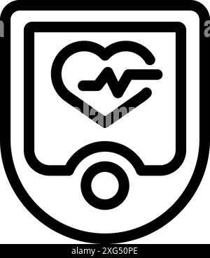Cardiogram showing on a heart rate monitor screen, perfect for fitness and health related designs Stock Vector