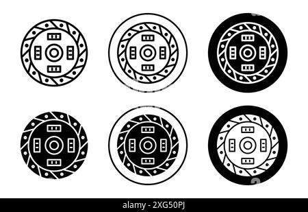 Car Clutch Plate icon vector logo set collection for web app ui Stock Vector