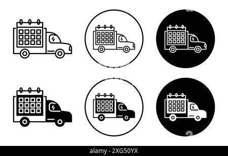 Delivery schedule icon vector logo set collection for web app ui Stock Vector