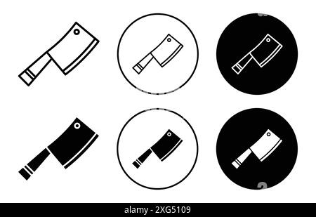 Cleaver hatchet icon vector logo set collection for web app ui Stock Vector