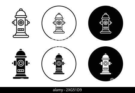 Fire hydrant icon vector logo set collection for web app ui Stock Vector