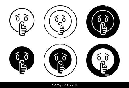 Emoticon making silence icon vector logo set collection for web app ui Stock Vector