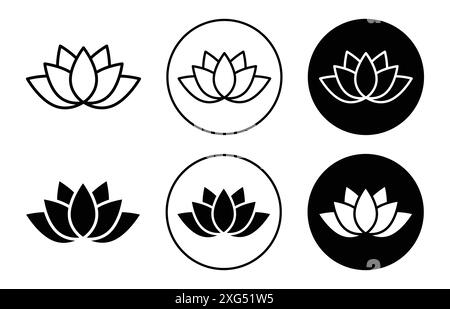 Lotus icon vector logo set collection for web app ui Stock Vector