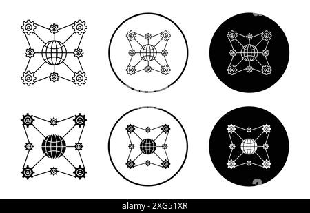 Network icon vector logo set collection for web app ui Stock Vector