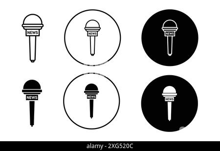 news microphone icon vector logo set collection for web app ui Stock Vector