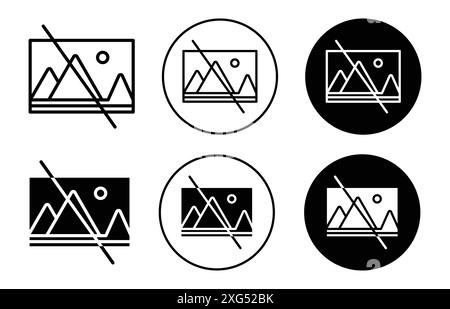 No image Icon vector logo set collection for web app ui Stock Vector