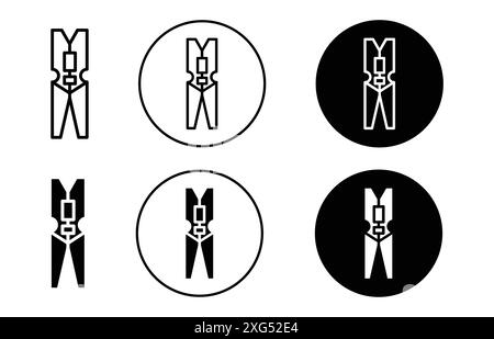 Peg line icon vector logo set collection for web app ui Stock Vector