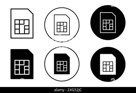 Sim card icon vector logo set collection for web app ui Stock Vector