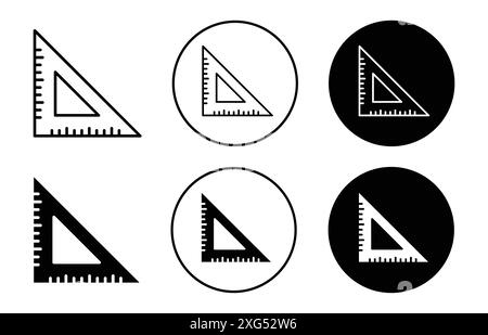 Triangle ruler icon vector logo set collection for web app ui Stock Vector