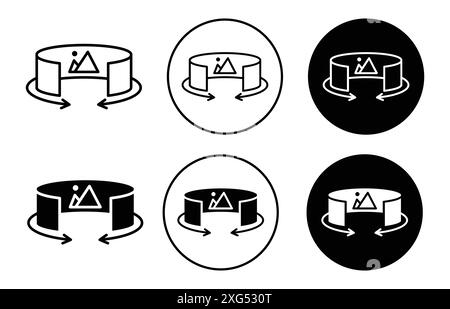 virtual tour icon vector logo set collection for web app ui Stock Vector
