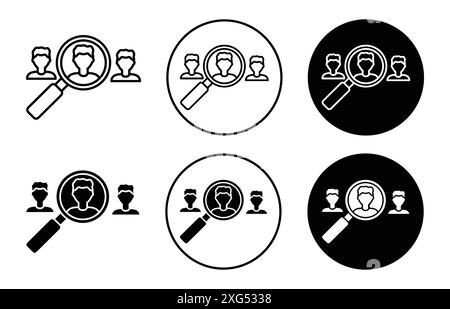 Search job vacancy icon vector logo set collection for web app ui Stock Vector