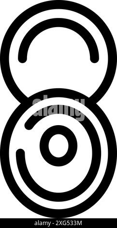 Simple black outline icon of a smart doorbell camera system, perfect for use on websites and in apps Stock Vector