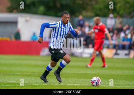 Alfreton, UK. 06th July, 2024. Sheffield Wednesday Yan Valery during the Alfreton Town FC v Sheffield Wednesday FC friendly match at the Impact Arena, Alfreton, Derbyshire, England, United Kingdom on 6 July 2024 Credit: Every Second Media/Alamy Live News Stock Photo