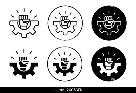 will power icon vector logo set collection for web app ui Stock Vector