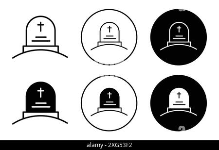 Tombstone icon vector logo set collection for web app ui Stock Vector