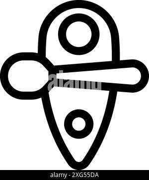 Outline icon of a door handle lever with an unusual shape, perfect for minimalist or modern interior design projects Stock Vector