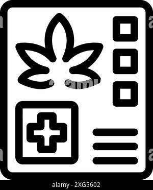 Medical cannabis license card is displayed, granting permission to use marijuana for medicinal purposes Stock Vector