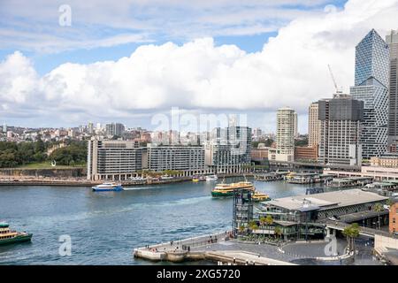 Sydney city centre and harbour, office and residential buildings around Circular Quay, Sydney CBD,NSW,Australia,winter 2024 Stock Photo