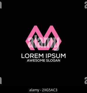 initial mv design icon logo business Stock Vector