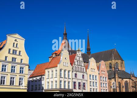 View of St Mary's Church in the Hanseatic city of Rostock Stock Photo