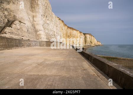 The Undercliff walk, a footpath in Peacehaven, East Sussex, England, United Kingdom Stock Photo