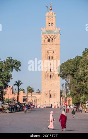 Koutoubia, built in the 12th century by Almohad Berber caliph Yaqub al-Mansur, marrakesh, morocco Stock Photo