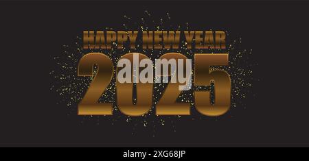 Celebrating 2025 Happy New Year Stock Vector