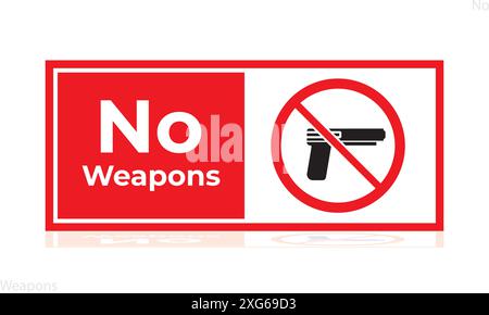no weapons sign, security vector icon isolated on white background Stock Vector