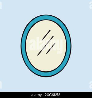 Oval mirror vector icon. Graph symbol for furniture, web site and apps design, logo, app, UI Stock Vector
