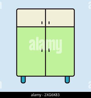 Cupboard vector icon. Graph symbol for furniture, web site and apps design, logo, app, UI Stock Vector