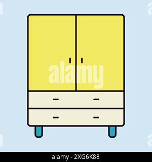 Cupboard vector icon. Graph symbol for furniture, web site and apps design, logo, app, UI Stock Vector
