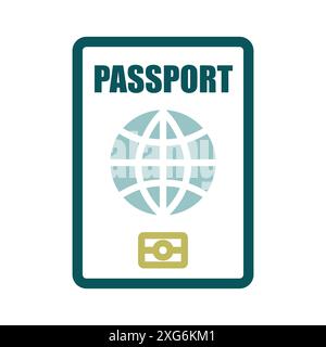 Passport vector icon, identification symbol. Graph symbol for travel and tourism web site and apps design, logo, app, UI Stock Vector