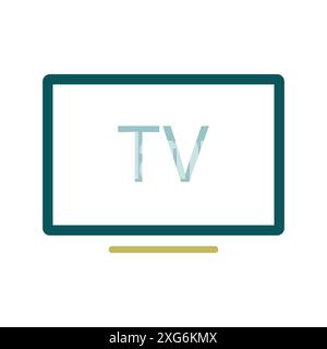Smart TV flat vector isolated icon. Graph symbol for household electric web site and apps design, logo, app, UI Stock Vector
